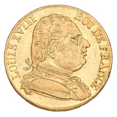 Lot 308 - France, 20 Francs 1815R, (.900 gold, 21mm,...