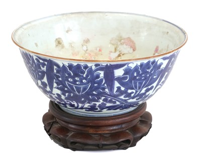 Lot 121 - A Chinese Porcelain Punch Bowl, 19th century,...