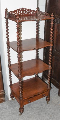 Lot 1163 - A Victorian Mahogany Four Tier Whatnot, with...