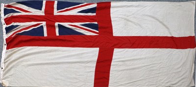 Lot 145 - A Royal Navy White Ensign, in stitched linen...