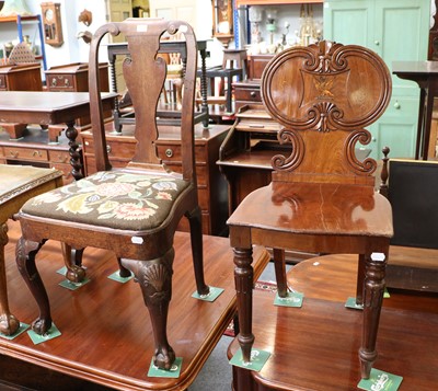 Lot 1252 - A George I Side Chair, and a shell back hall...