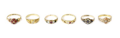 Lot 504 - Six Rings, comprising of an 18 carat gold ruby...