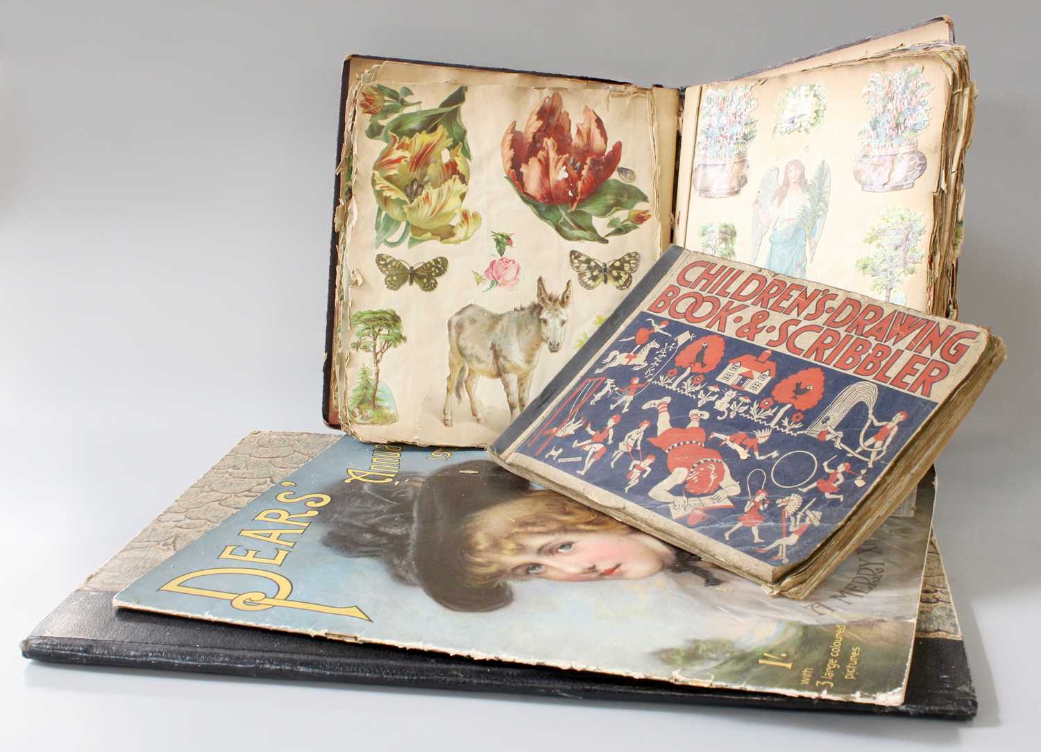 Lot 176 - Two Victorian Scrapbooks, a cigarette card...