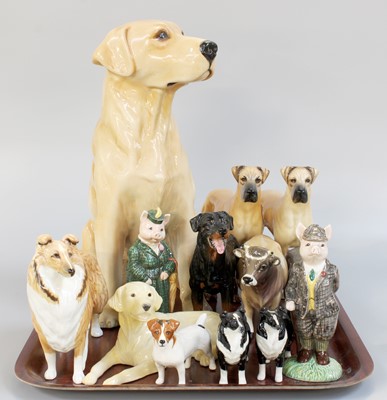 Lot 159 - Beswick Dog Models, including Fireside Golden...