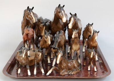 Lot 160 - Beswick Horses and Foals, including Arab, Mare...