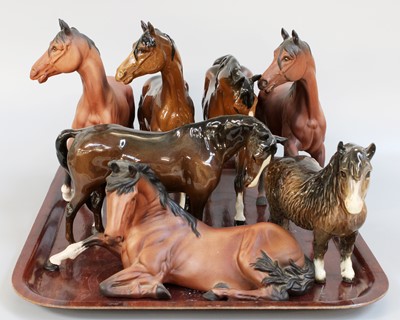 Lot 160 - Beswick Horses and Foals, including Arab, Mare...