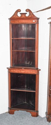 Lot 1341 - An Edwardian Inlaid Standing Corner Cupboard,...