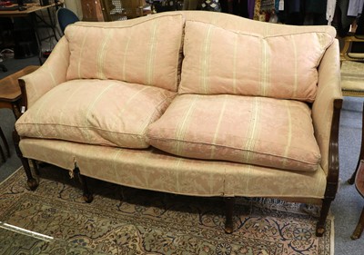 Lot 1269 - A George III Mahogany Hump Back Sofa, with...