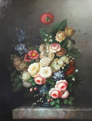 Lot 1065 - T Fairfax (Contemporary) Still life of flowers...