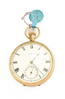 Lot 525 - A 9 Carat Gold Open Faced Pocket Watch, signed...