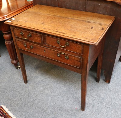 Lot 1318 - A Georgian Oak Lowboy, 77cm by 44cm by 71cm