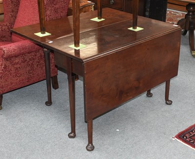 Lot 1196 - A George II Pad Foot Drop Leaf Table, 127cm by...