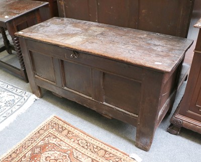 Lot 1239 - An 18th Century Oak Coffer, 115cm by 46cm by 60cm