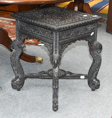 Lot 1181 - A Burmese Carved Table, 45cm by 59cm