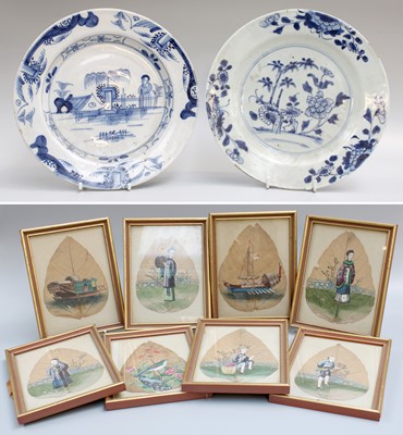 Lot 238 - A Chinese Export Porcelain Blue & White Plate,...