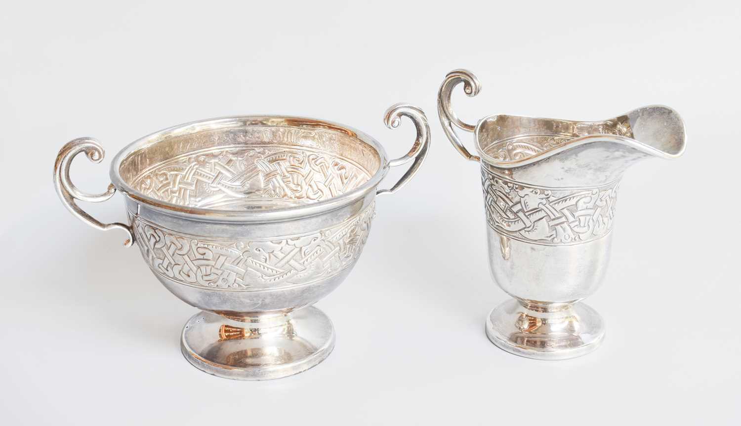 Lot 17 - A George VI Silver Cream-Jug and Sugar-Bowl,...