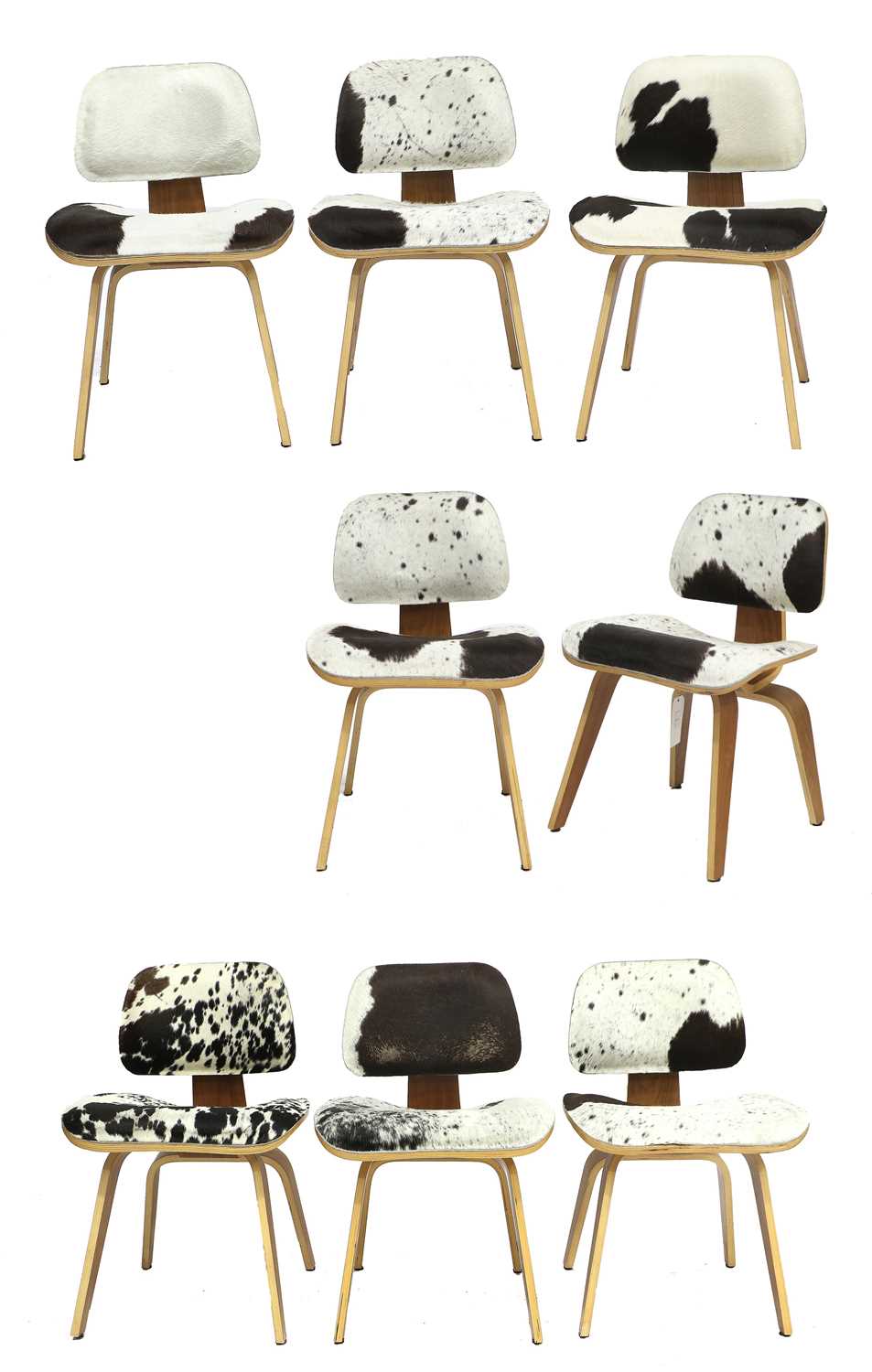 Lot 184 - A Set of Eight Eames DCW Style Lounge Chairs,...