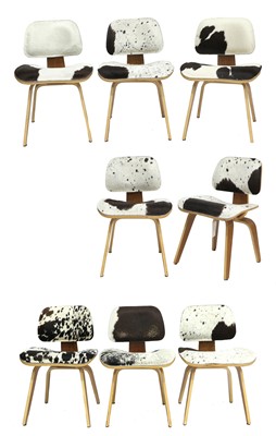 Lot 184 - A Set of Eight Eames DCW Style Lounge Chairs,...