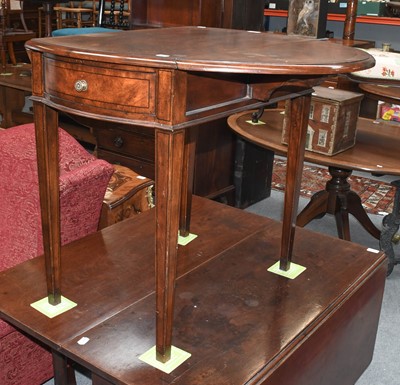 Lot 1195 - A Reproduction Ebony Strung Pembroke Table,...