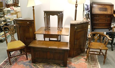 Lot 1279 - Two George III Oak Hanging Corner Cupboards,...