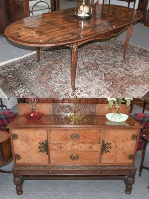 Lot 1314 - An Oak and Walnut Sideboard, with parquetry...