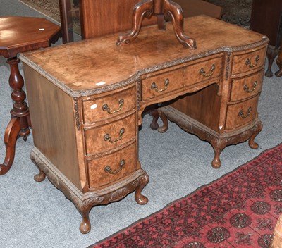 Lot 1306 - A Burr Walnut and Leather Inset Writing Table,...