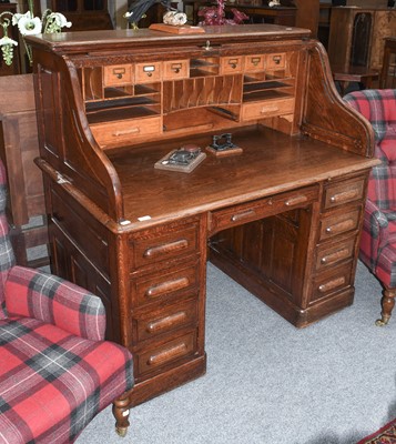 Lot 1320 - An Oak ''Standard'' Roll Top Desk, 1920's,...