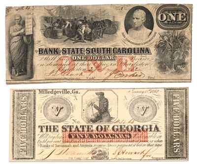 Lot 472 - 2x USA, State Issue Banknotes, Civil War era,...