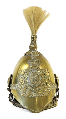 Lot 169 - A Victorian OR's Brass Albert Pattern Helmet...