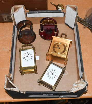 Lot 548 - Two Brass Carriage Timepieces, A Modern Swiss...