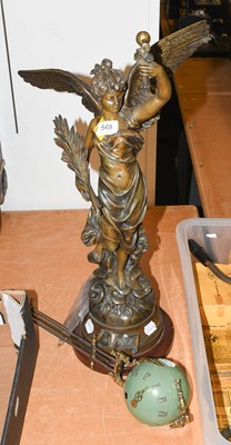 Lot 549 - A French Figural Spelter Mystery Clock, early...