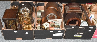 Lot 557 - A Quantity of Mantel Clocks, Anniversary Domed...