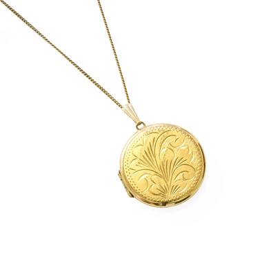 Lot 403 - A 9 Carat Gold Locket on Chain, locket...