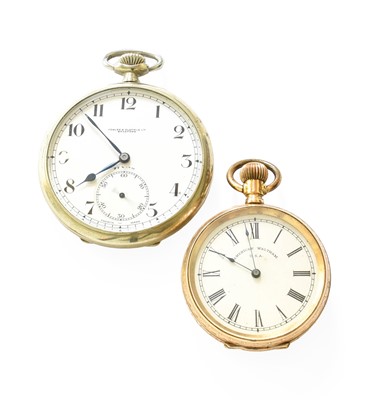 Lot 380 - A Lady's Waltham Fob Watch, case stamped 10c...