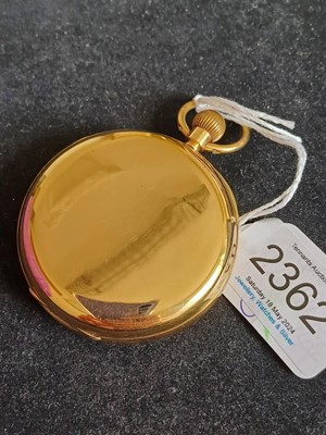 Lot 2362 - Ashworth: An 18 Carat Gold Open Faced...