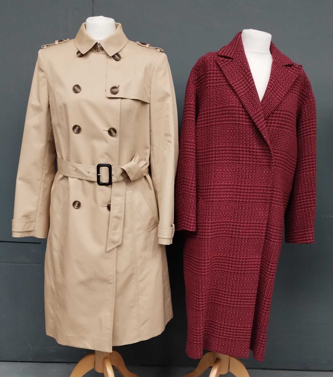 Lot 1043 - Jaeger Ladies Tan Canvas Trench Coat with...