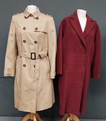 Lot Jaeger Ladies Tan Canvas Trench Coat with...