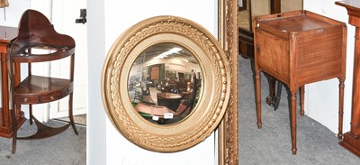 Lot 1126 - A Regency Style Gilt Convex Mirror, 56cm;...