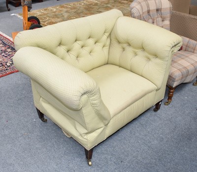 Lot 1150 - A 19th Century Buttoned Armchair, with double...