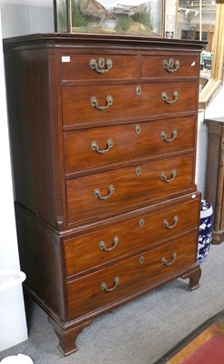 Lot 1134 - A George III Mahogany Chest on Chest, 103cm by...