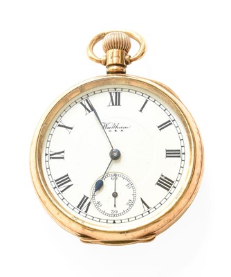 Lot 400 - A 9 Carat Gold Waltham Pocket Watch