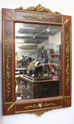 Lot 1221 - A Reproduction Brass-Mounted French Mirror,...