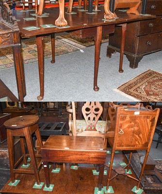 Lot 1230 - A Georgian Mahogany Pad Foot Drop Leaf Table,...