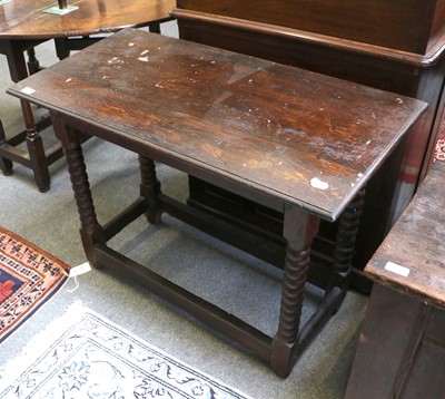 Lot 1238 - An 18th Century Oak Side Table, on turned...