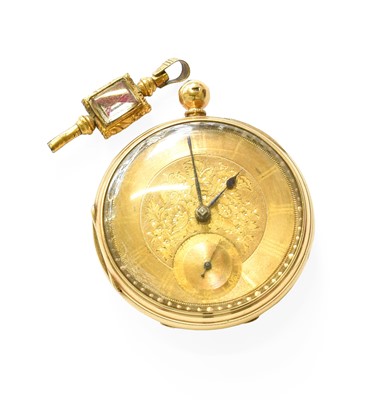 Lot 399 - An 18 carat gold pocket watch, and pocket...