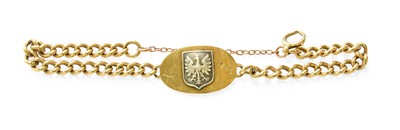 Lot 384 - An Identity Bracelet, stamped '9CT', length 21....