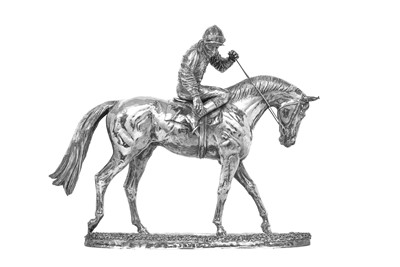 Lot 2308 - An Elizabeth II Silver Horse and Jockey Model