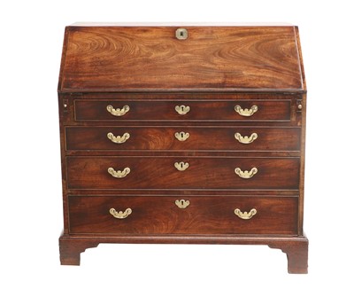 Lot 875 - A George III Mahogany Bureau, circa 1760, the...