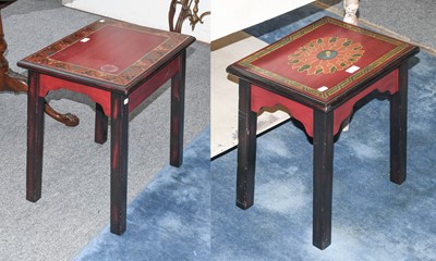 Lot 1334 - Two Graduated Painted Lamp Tables; together...