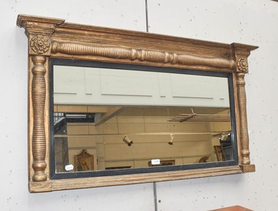 Lot 1338 - A Regency Gilt Framed Inverted Break Front...